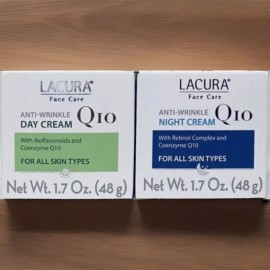 LACURA Set of 2: Q10 Day & Night Creams, Anti-Wrinkle Anti-Aging, Retinol 1.7 OZ