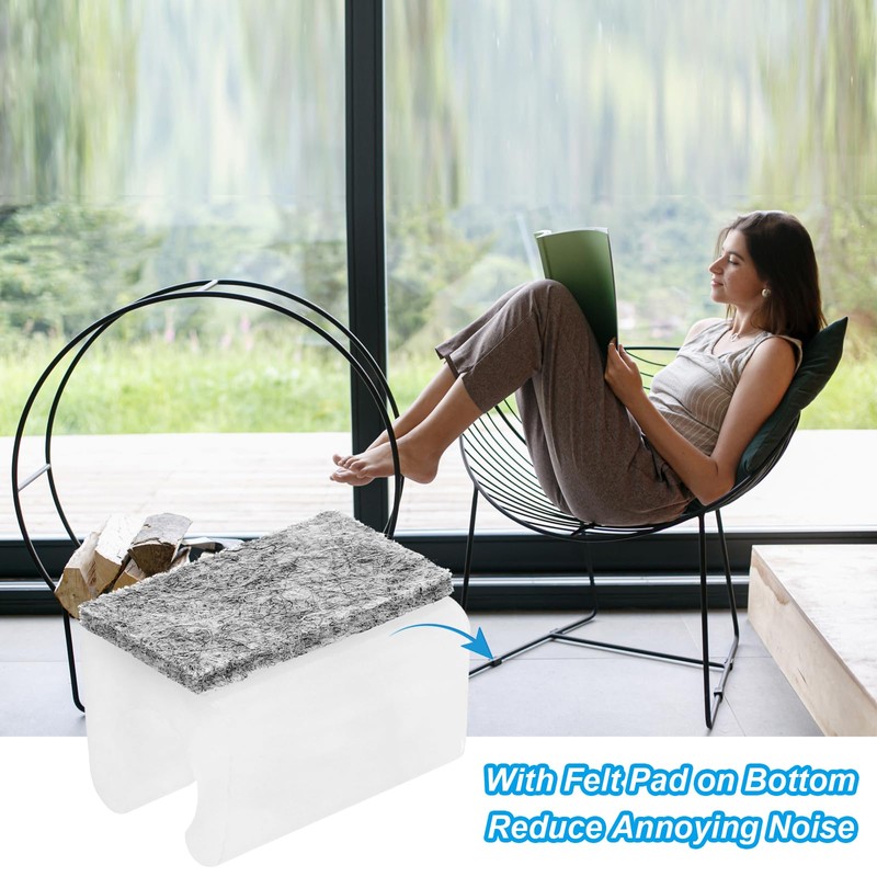 PATIKIL フェルトパッド付きの長方形の椅子脚カバー24個 12mmのスムーズなスライド 傷やノイズなし 家具の足のハードウッド保護具 床のスライド用のチュービングキャップ 事務所用 ホワイトグレー