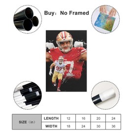 KULILK Nick Bosa Canvas Poster Bedroom Decor Sports Landscape Office Room Decor Gift Unframe: Unframe:12x18inch(30x45cm)
