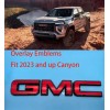 Auto Front GMC Red Black OVERLAY Emblem Badge Fit 2023+