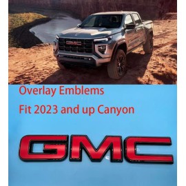 Auto Front GMC Red Black OVERLAY Emblem Badge Fit 2023+ GMC Canyon