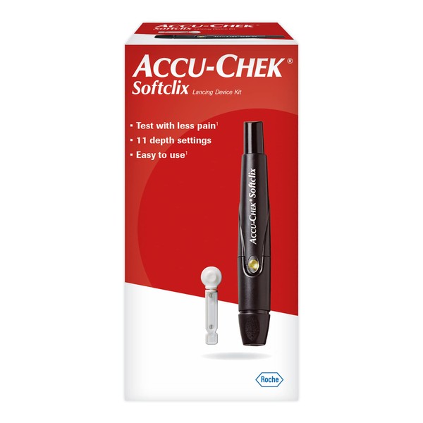 Accu-Chek Softclix Diabetes Lancing Device with 10 Softclix Lancets for Diabetic Blood Glucose Testing (Packaging May Vary)