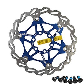 Bicycle Disc Brake Mountain Bike Floating Brake Disc Rotor Cycling Brake Pad Blue 160mm