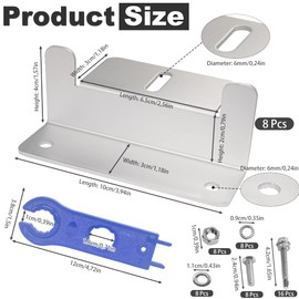 STCRERAG 8 Pieces Solar Panel Bracket Aluminium Alloy Solar Panel Z-Holder Anti-Rust Solar Panel Z-Bracket Silver Roof Mount Z Bracket with Nuts for Yacht Ships