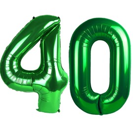 40 Inch Green Number 40 Digital Balloon,Jumbo Mylar Foil Helium Balloon for 40 Balloons for Birthday Party,Wedding Anniversary Party Decorations