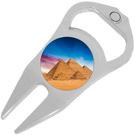 NewCharms Egyptian Pyramids Golf Ball Marker Divot Repair Tool Bottle Opener