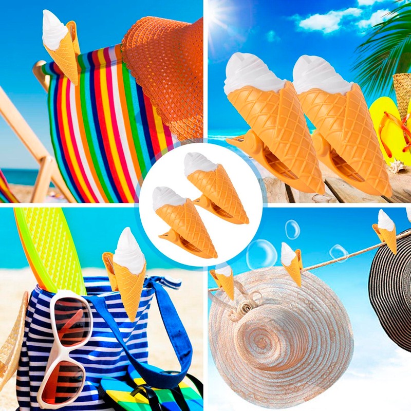 GWAWG 2 PCS Ice Cream Shaped Durable Quilt Towel Clip