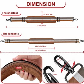 ZINZ 60" Universal Strap with Ultra-Thick Fixed Breathable Pad - Adjustable Heavy-Duty Shoulder Strap for Laptop, Crossbody, Luggage, Gym, Camera Bag and More - TW01B07