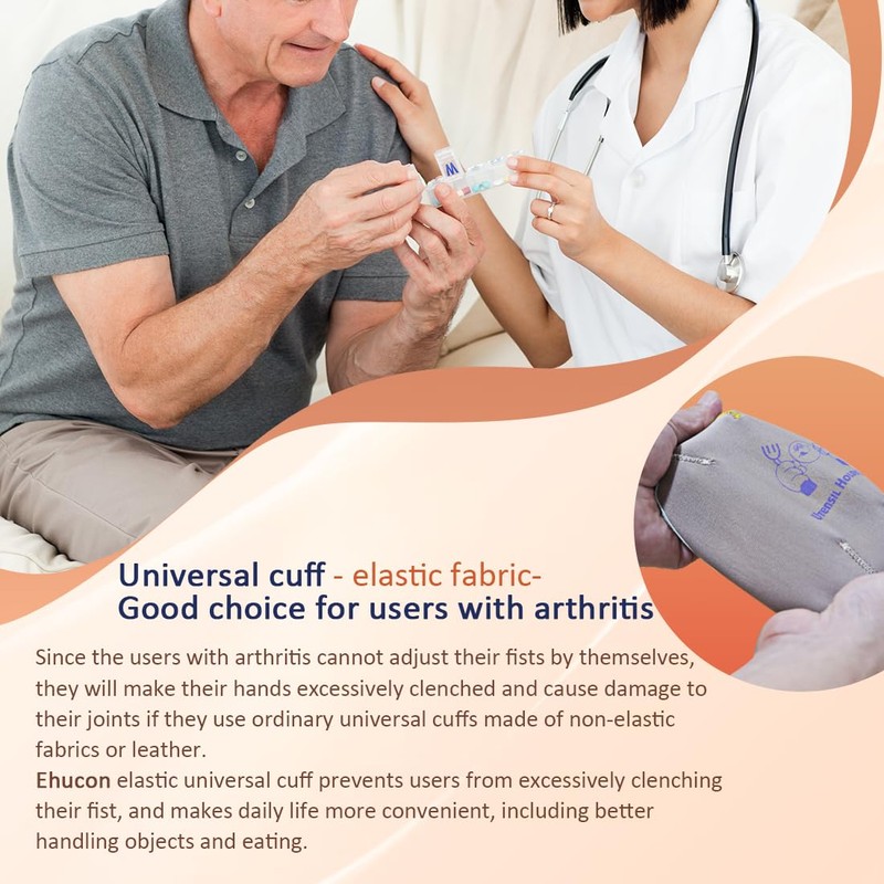 Ehucon Universal Elastic Utensil Holder Cuff, Makes Mealtime or Other