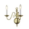 Livex Lighting 5002-02 Williamsburgh 2 Light Polished Brass Wall Sconce