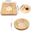AYWFEY 4 Pcs Natural Wooden Soap Holders, Bamboo Soap Holders,