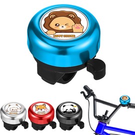 Children's Bicycle Bell with 1 Sticker in Different Patterns - Blue