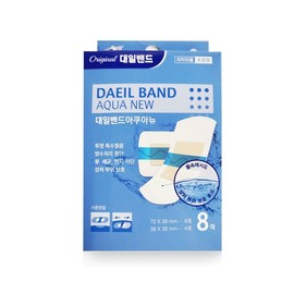 Daeil Band Aqua New Waterproof Bandage, Mixed Shapes (8 Sheets) - Protects Wounds from Water 8 Mixed Sheets 2ea