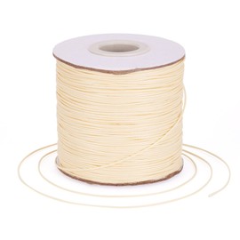 Bestewelry Waxed Polyester Cord for Jewellery Bracelet Making Macrame Leather 185 Meters 0.5mm Beige