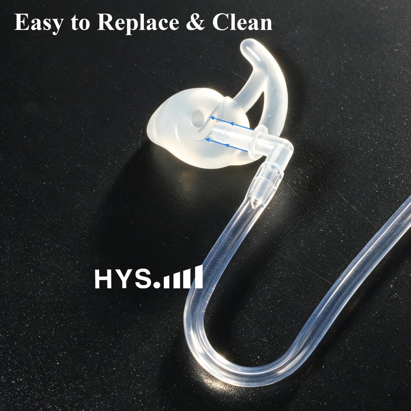 HYS Radio Acoustic Earpiece Earplugs, Sound Tube Ear Inserts