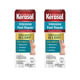 Kerasal Intensive Foot Repair Skin Healing Ointment for Cracked Heels and Dry Feet 1 oz , 2 Count, (Pack of 2)
