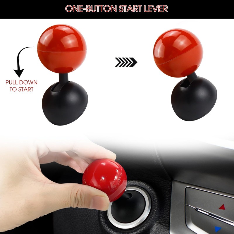 Jeinbuil Start Stop Button Cover, Start Button Car Cover Alloy
