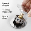 KES Bathroom Sink Drain with Overflow, with Strainer Basket Hair