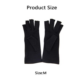 1 Pair Arthritis Gloves for Pain, Hand Compression Gloves for Women Men, Relieve Pain Fingerless Gloves for Carpal Tunnel, Rheumatoid, Osteoarthritis, Typing (Black)