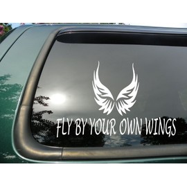 Fly By Your Own Wings- Die Cut Vinyl Window Decal/sticker for Car or Truck 8" X 3.5"