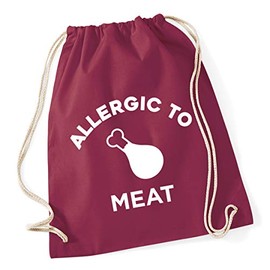 Hippowarehouse Allergic to Meat Drawstring Cotton School Gym Bag 37cm x 46cm, 12 litres