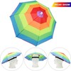 Syhood 4 Pieces Rainbow Umbrella Hat Adjustable Sun-rain Umbrella Hat