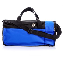 Sports Bag Gym Holdall Men Women Duffel Shoulder Fitness Bag Swimming Pool Bag Travel Holiday Strap Cabin Luggage Weekender Overnight Camping Small 20L Large 40L (Blue/Black, 20 L)