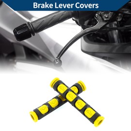 Hihaha 3/8" 10mm Universal Motorcycle Brake Lever Cover Non Slip Rubber Brake Lever Grip Sleeve for Motorcycle Scooter Bicycle Bike Yellow 1 Pair