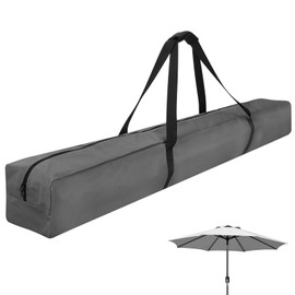 Xxerciz 57 Inch Carry Bag for 9ft Folding Beach Umbrella, 600D Waterproof Patio Umbrella Covers, Outdoor Heavy Duty Bag for Blissun, Sunnyglade, Sunshine, Tempera Patio Umbrella Storage (Gray)