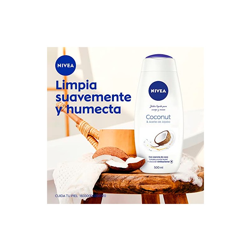 NIVEA Jabn Lquido corporal hidratante Coconut Jojoba Oil (500 ml)
