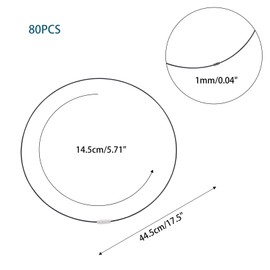 UNICRAFTALE 80pcs 17.5inch Black Wire Necklace Stainless Steel Wire Necklace Choker Necklace with Brass Screw Clasp Wire Necklace Chains Wire Necklace Cord DIY Jewelry Making,14.5mm Diamater