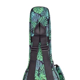 CLOUDMUSIC Ukulele Case Gig Bag Padded Backpack For Tenor 26" Inch(Tenor,Green Monstera)