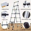 Telescopic A-Frame Aluminum Extension Ladder 1.7M + 2M Adjustable Folding