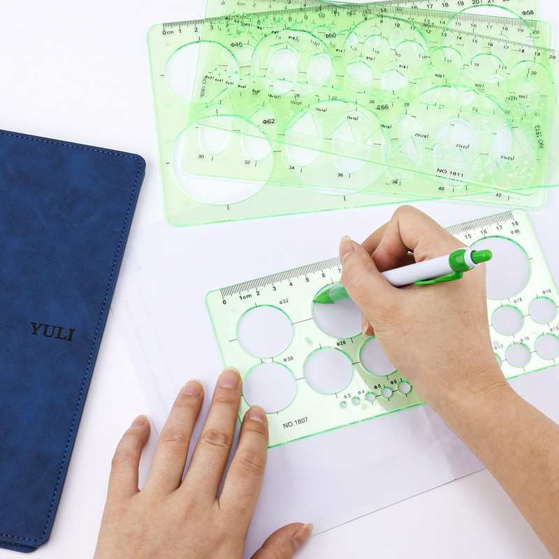 4pcs Circle Template for Drawing, Premium Plastic Circle Template Geometric