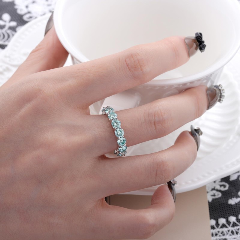 Helonley Moissanite Eternity Rings for Women - 925 Sterling Silver