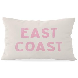 Wheatwin Pink Coastal Throw Pillow Cover 12x20, Preppy East Coast Coquette Pink Decor for Girls Room College Sofa Couch, Trendy Retro Dorm