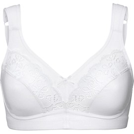 Womens Treasure Full Figure Organic Cotton Wireless Bra - Size 36C White