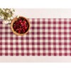 Solino Home Checkered Linen Table Runner 72 inches Long -