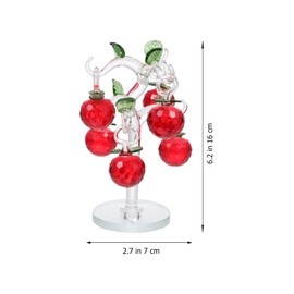 FOMIYES 1 Set Crystal Apple Tree Delicate Crystal Decor Hand Decor Office Desk Figurine Vintage Bookshelf Hand Blown Figurines Car Ornaments for Dashboard Car Decoration Money Wedding Red