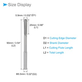 CoCud Machine Milling Cutter Reamer 5.9 mm Diameter D4 Accuracy M35 Cobalt High Speed Steel Straight Flute Milling Tool (Application: for Lathe)