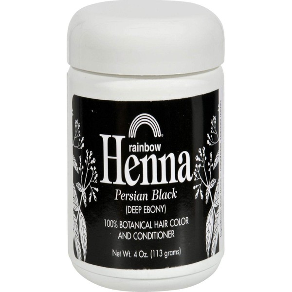 Rainbow Research Henna Hair Color & Conditioner - Black (Deep Ebony) 4 oz (113 grams) Jar