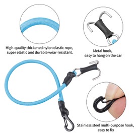 CrazyHobby RC Crawler Elastic Trailer Rope Kinetic Winch Strap with Hooks for 1/18 TRX4M TRX4MT 1/24 SCX24 FCX24 AX24 RC Crawler Accessories(Light Blue)