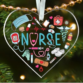 Nurse Ornament - Nurse Christmas Ornament 2024, Nurse Ornament 2024 - Gifts for Nurses, Nursing Gifts, Nurses Gifts - Nurse Practitioner Gifts, Rn Gifts for Nurses - Acrylic Xmas Tree Ornaments 2024