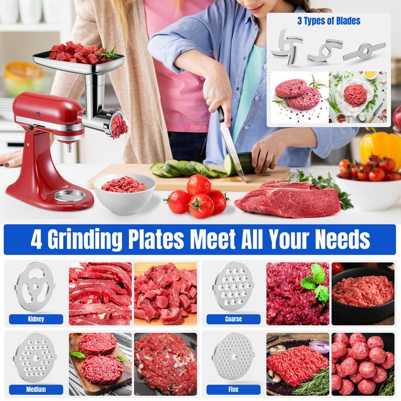 Stainless Steel Meat Grinder Attachments for Mixers, Meat Grinder, Sausage