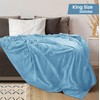 Utopia Bedding Fleece Blanket King Size Washed Blue 300GSM Luxury