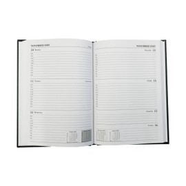 2025-2026 Diary Academic Year A5 Week to View Hardback Casebound Mid Year Student Teacher Appointment Planner Diary (Black)