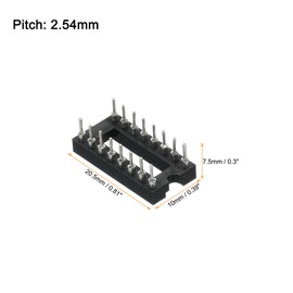 QUARKZMAN 2.54 mm Pitch 16 Pins DIP-IC Socket Connector Double Row 7.6 Pitch Round Pins Soldering for Electronics Experiment DIY Pack of 24