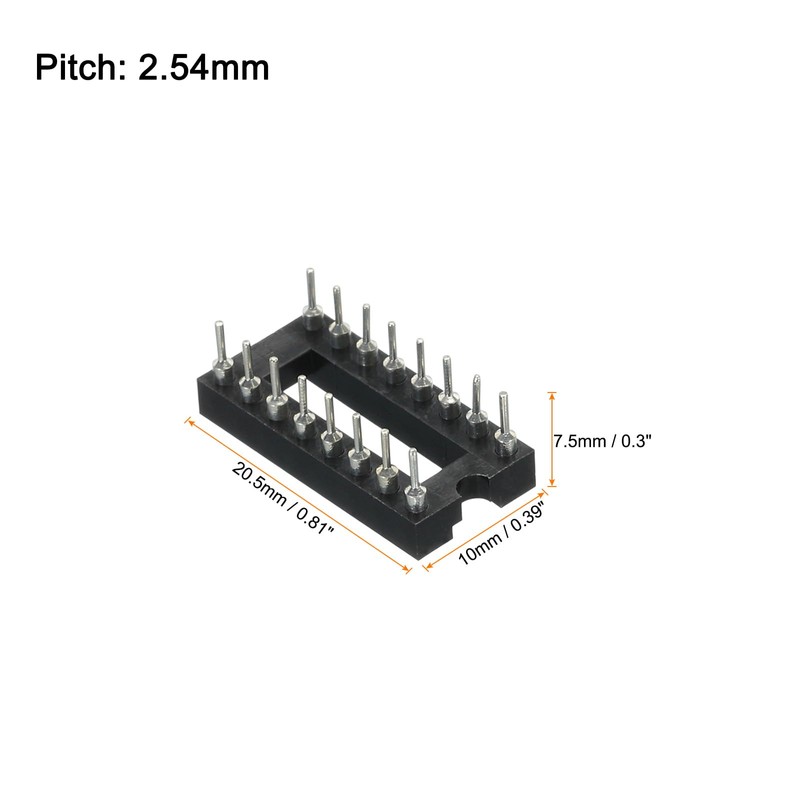 QUARKZMAN 2.54 mm Pitch 16 Pins DIP-IC Socket Connector Double