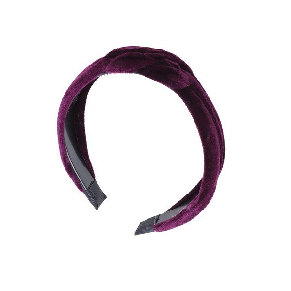 Motique Accessories 1.5 Inch Velvet Braid Headband Women and Girls