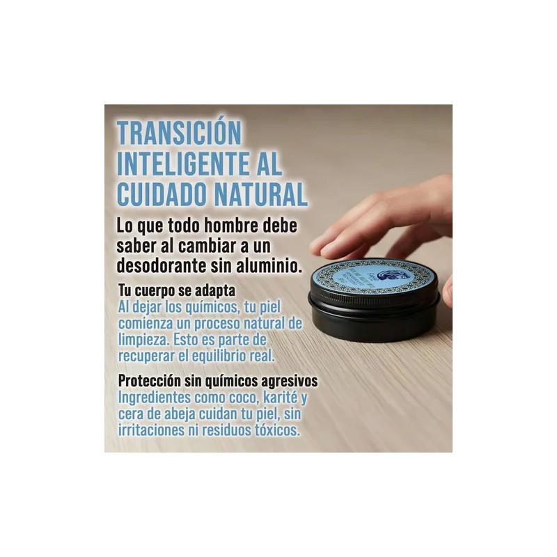 Desodorante Natural en Crema para Hombre con Aroma a Madera,